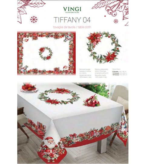 TOVAGLIA X12 TIFFANY DIS4 STAMPA DIGITALE NATALE