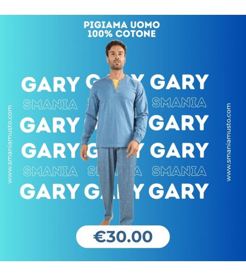 PIGIAMA UOMO Z60071 M/LUNGA G/COLLO COT/100% GARY