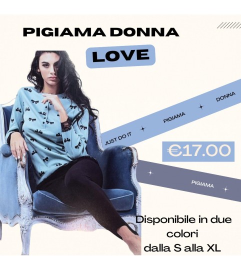 PIGIAMA DONNA 78999 INTERLOCK LOVE